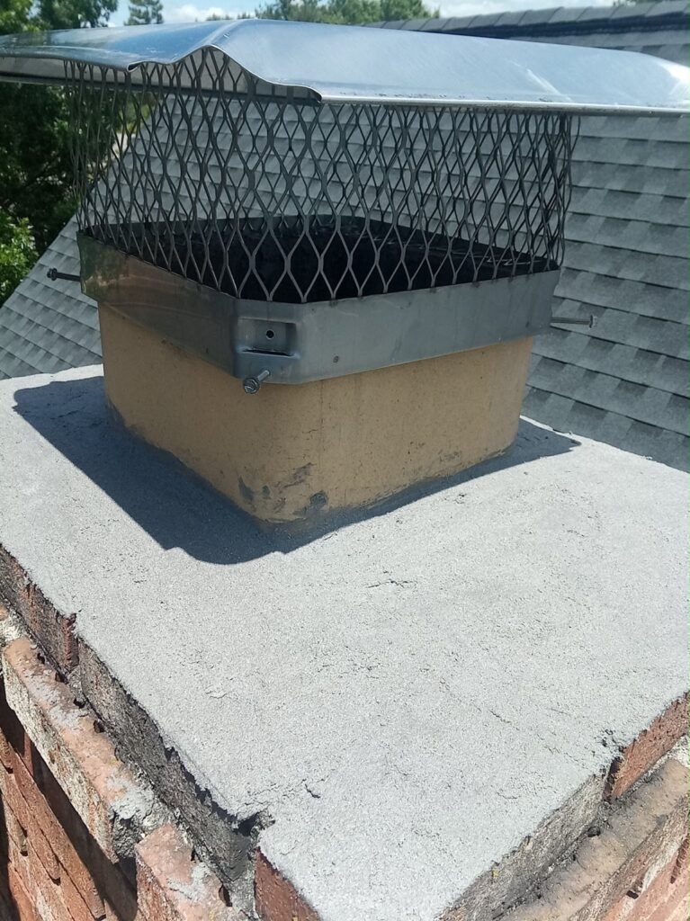 New mesh-screened cap on a smooth, newly surfaced crown